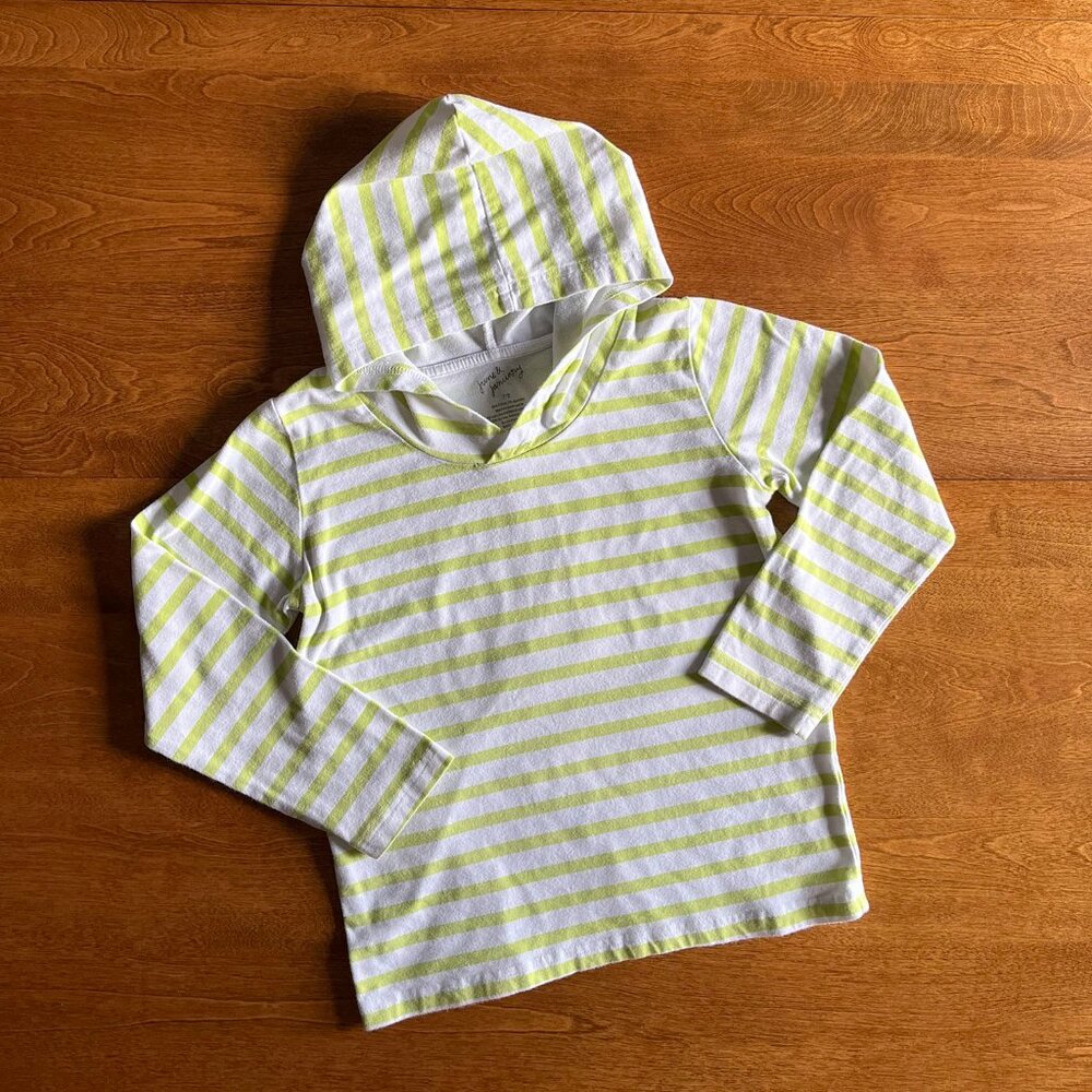 June & January lime green stripe hooded shirt 7/8